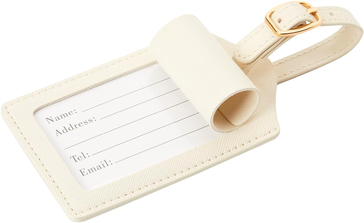 Initial Luggage Tag, PU Leather Luggage Tag, Embroidered Luggage Tag