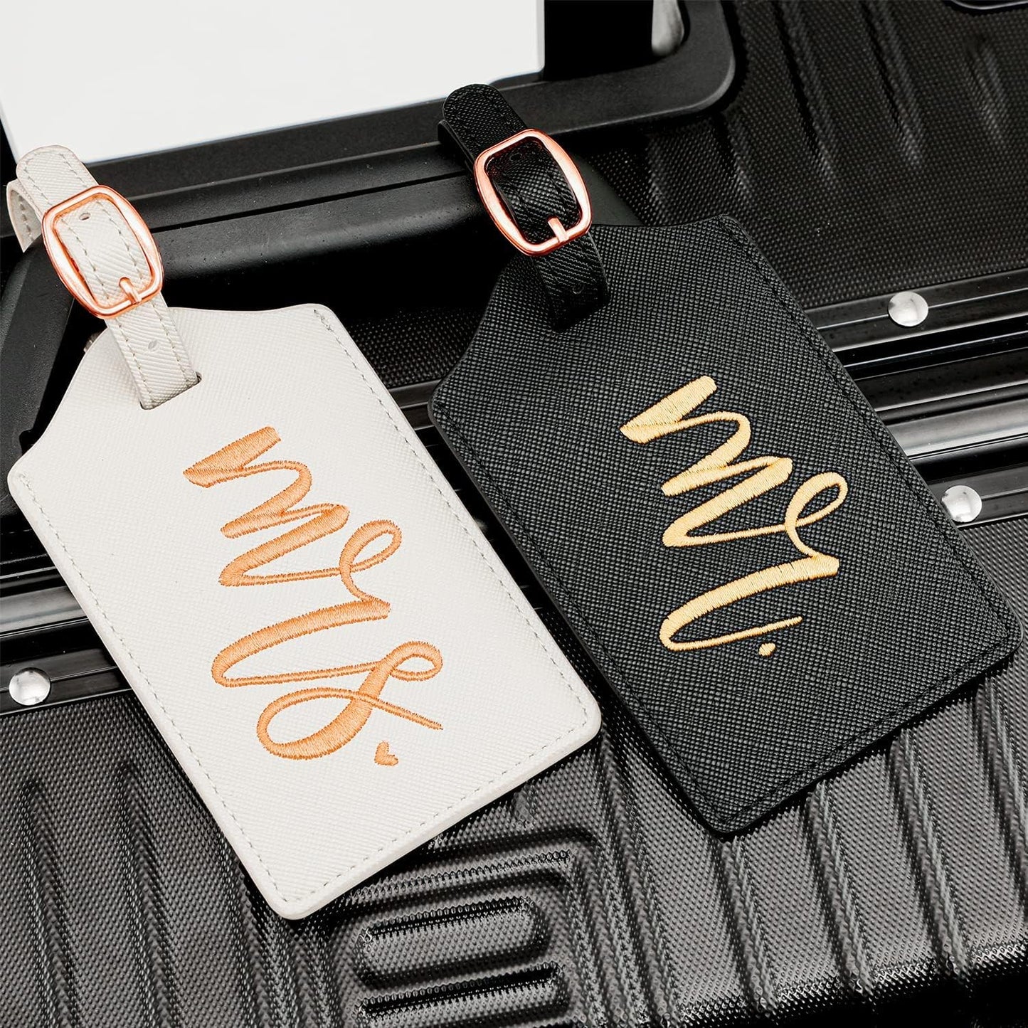 CHOIEO Mr and Mrs Luggage Tags, Bridal Shower Gift Honeymoon Gifts
